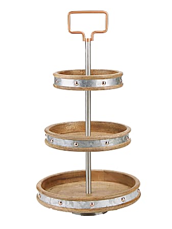 Mind Reader Metal 3-Tier Pastry Display Stand, Silver
