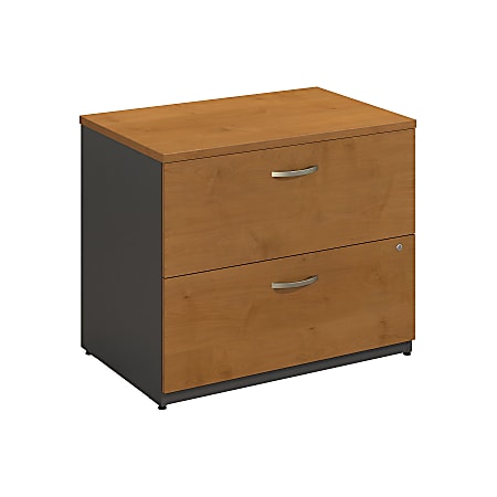 Bush Business Furniture Components 35-2/3"W Lateral 2-Drawer File Cabinet, Natural Cherry/Graphite Gray, Standard Delivery