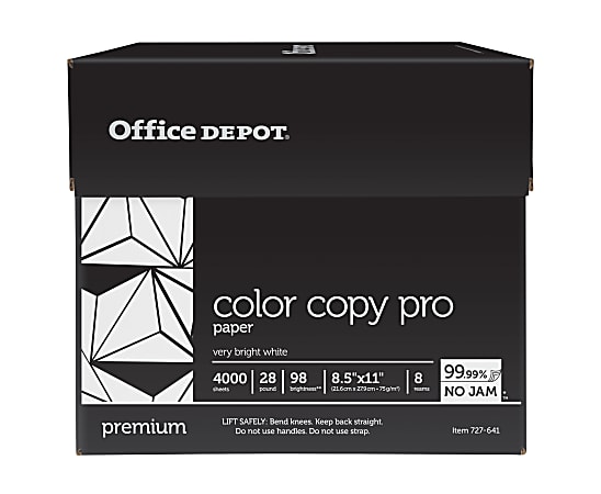 Office Depot® Brand Color Copier Paper, Letter Size (8 1/2 x 11), Ream Of  500 Sheets, 28 Lb, White