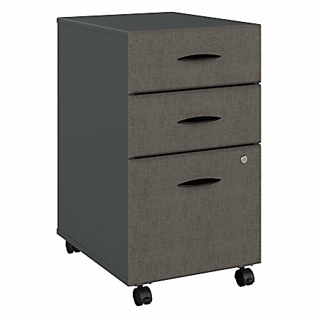 Bush Business Furniture Office Advantage 20-1/6"D Vertical 3-Drawer Mobile File Cabinet, Slate, Standard Delivery