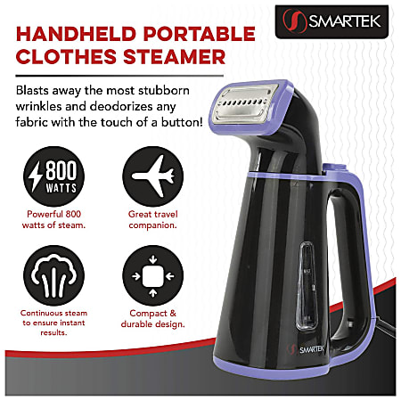 Smartek Handheld Garment Steamer Black - Office Depot