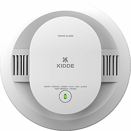 Kidde Smoke Alarm - 85 dB - Visual, Audible - Surface Mount, Wall Mountable, Ceiling Mountable - Red, Green, Amber - White
