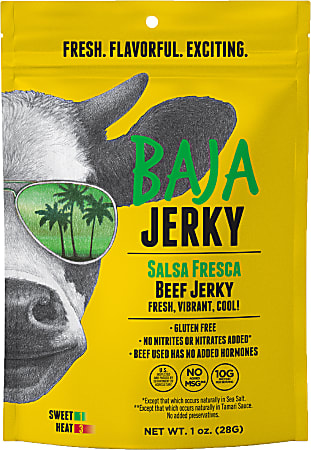 Baja Jerky Slasa Fresca Jerky, 1 Oz, Case Of 10 Bags