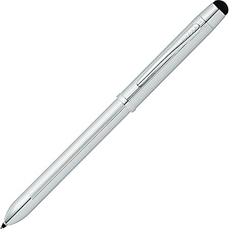 Cross® Tech3™ Multifunction Pen, Fine Point, 0.5 mm, Chrome Barrel, Black/Red Ink