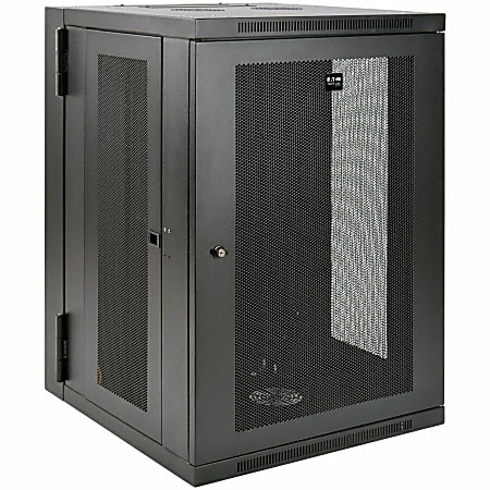 Eaton Tripp Lite Series SmartRack 18U UPS-Depth Wall-Mount Half-Height Rack Enclosure, Hinged Back, SRW18USDP