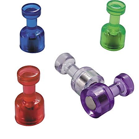 OIC® Magnetic Pushpins, Assorted Colors, Box Of 10