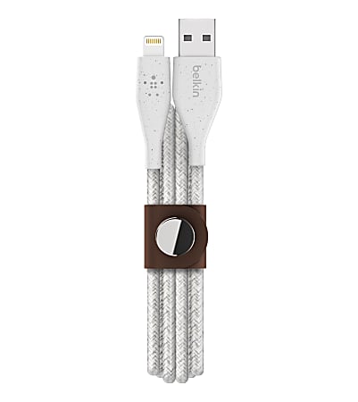 Belkin® DuraTek Plus Lightning To USB-A Cable With Strap, 6', Black, F8J236BT06-WHT