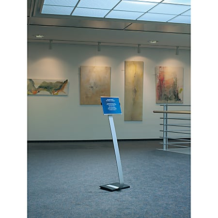 Durable Info Sign Duo Floor Sign Stand 46 12 H x 11 W x 11 12 D