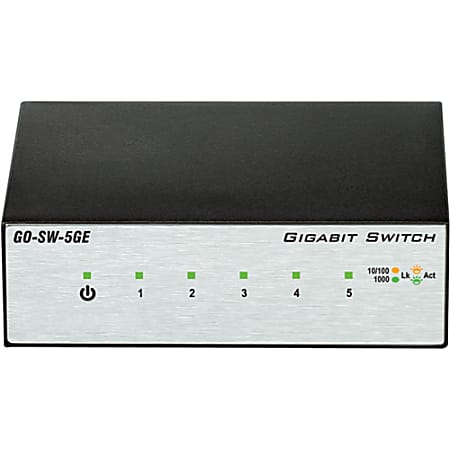 D-Link GO-SW-5GE 5-Port Gigabit Unmanaged Metal Desktop Switch - 5 Ports - Gigabit Ethernet - 10/100/1000Base-T - 2 Layer Supported - Twisted Pair - Desktop - 3 Year Limited Warranty