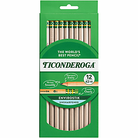 Ticonderoga EnviroStik Pencils Presharpened 2 Lead Soft Pack of 12 - Office  Depot