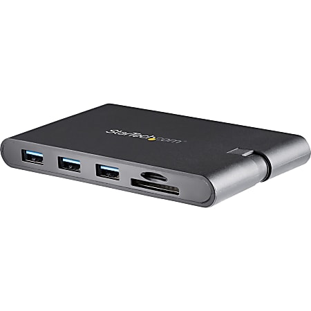 StarTech.com USB-C Multiport Adapter with HDMI and VGA - Mac / Windows - 3x USB 3.0 - SD/micro SD - PD - MacBook Pro USB C Adapter - USB C Hub - Add video output, three USB 3.0 ports, SD/micro SD card readers, and GbE port to your laptop