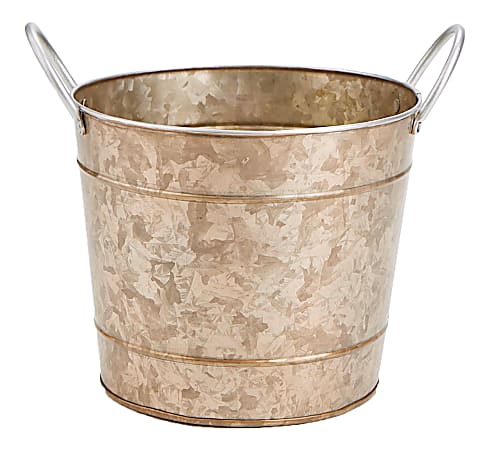 Mind Reader Copper-Plated Galvanized Metal Ice Bucket, Brown
