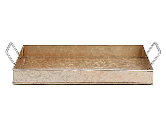 Mind Reader Copper Plated Galvanized Metal Serving Tray Brown ...