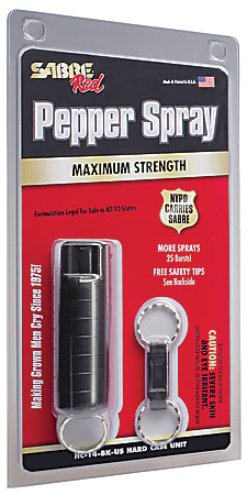SABRE Pepper Spray Key Chain Black - Office Depot