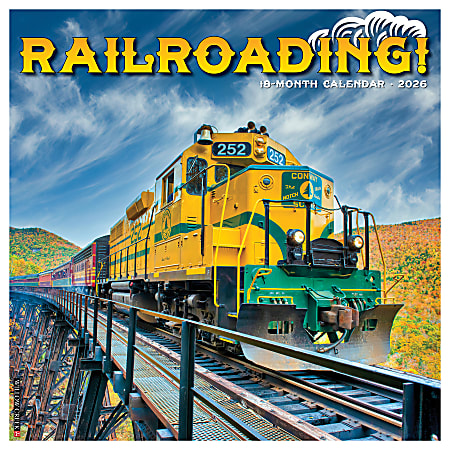 2026 Willow Creek Press Sports Monthly Wall Calendar, 12" x 12", Railroading, January To December, 52556