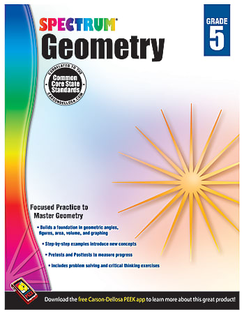 Carson-Dellosa Spectrum Math Workbook, Geometry, Grade 5