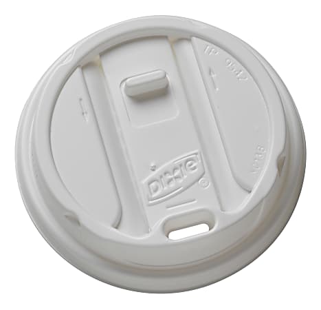 Dixie® Smart Top Reclosable Hot Cup Lids, For 10-24 Oz. Cups, White, Box Of 100