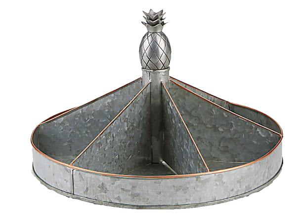 Mind Reader Galvanized Metal Lazy Susan, Silver