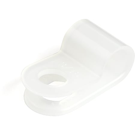 StarTech.com 100 Pack Screw Mount Cable Clamps - Wire Fastener/Holder - R-Type Screw Down Reusable Nylon Clips - UL/94V-2 Rated - Small