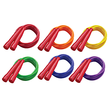 Champion Sports Licorice Speed Ropes, 7', Assorted Colors, Pack Of 6 Jump Ropes