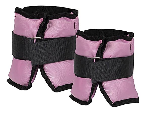 Mind Reader Adjustable Wrist And Ankle Weights, 3 Lb, 1"H x 12-3/4"W x 5-1/4"D, Pink, Pack Of 2 Weights