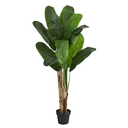Nearly Natural Double Stalk Banana 48”H Artificial Tree With Pot, 48”H x 12”W x 12”D, Green