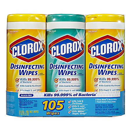 Clorox® Disinfecting Wipes Value Packs, Citrus Blend Scent, 35 Wipes Per Canister, Case Of 15 Canisters