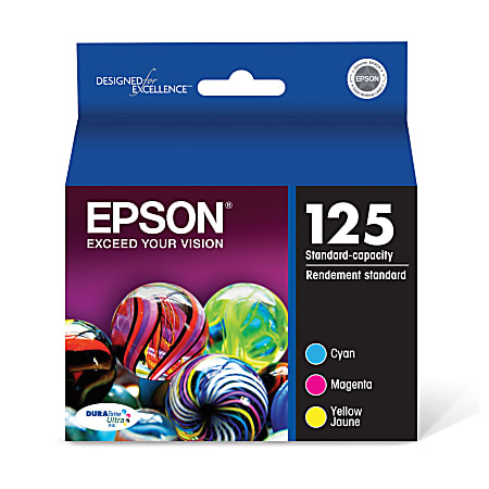 Epson® 125 DuraBrite® Ultra Cyan, Magenta, Yellow Ink Cartridges, Pack Of 3, T125520-S