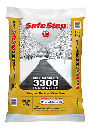 Safe Step 3300 Sodium Chloride Ice Melt, 50 Lb, Case Of 49