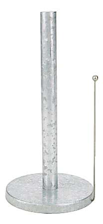 Mind Reader Galvanized Metal Freestanding Paper Towel Holder, 12-1/2"H x 6"W x 6"D, Silver