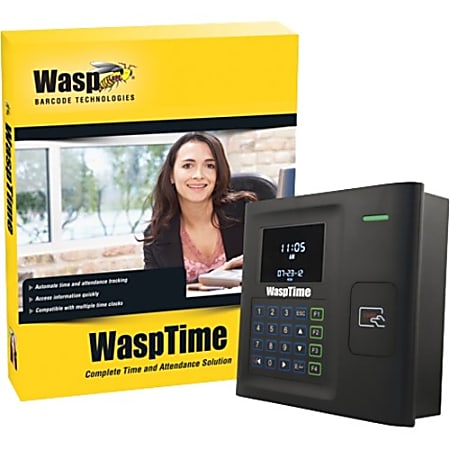 Wasp WaspTime v7 Professional w/HID Time Clock - Proximity - 100 Employees - Week, Bi-weekly, Semi-monthly, Month Record Time