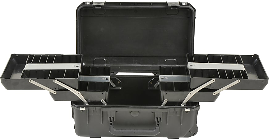 SKB Cases iSeries Protective Case Tech Box With Dual Trays, 20-1/2" x 11-1/2" x 7-1/2", Black