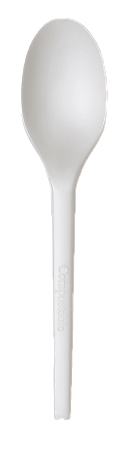Highmark® ECO Compostable Spoons, 6-1/2", White, Pack Of 1,000