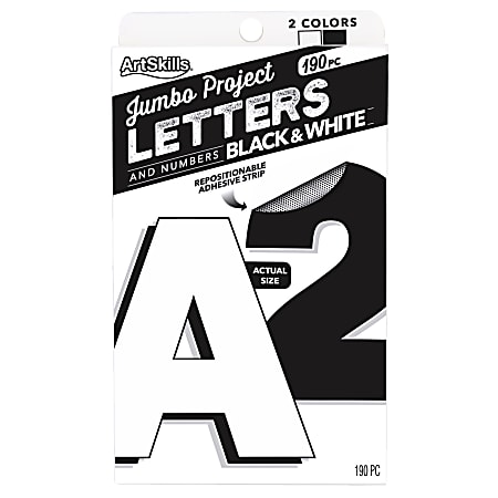 ArtSkills® Quick Letters, 4", Black/White, Pack Of 180