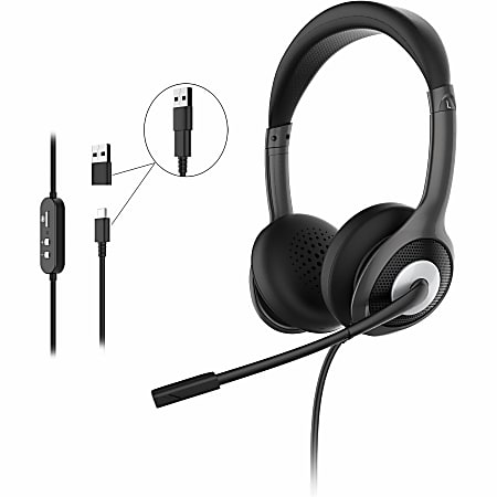Morpheus 360 Connect USB Stereo Headset with Boom Microphone - Noise Reduction Mic- Protein Leather Ear Cushions - HS5600SU