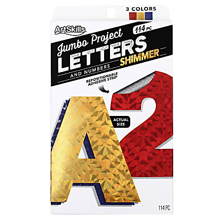 ArtSkills® Quick Letters, 4", Assorted Holographic Colors,