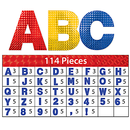 ArtSkills Quick Letters 4 Assorted Holographic Colors Pack Of 108