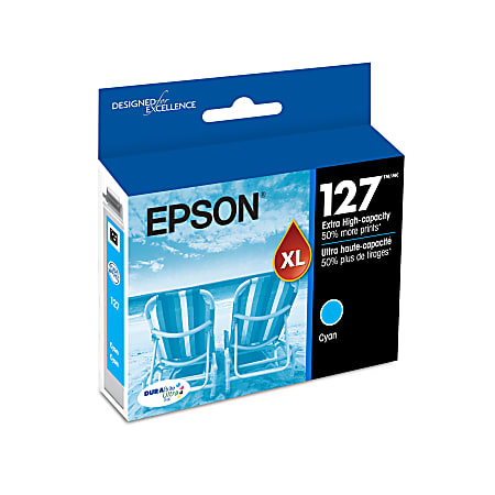 Epson® 127 DuraBrite® Ultra Cyan Ink Cartridge, T127220-S