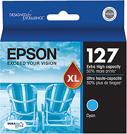 Epson® 127 DuraBrite® Ultra Cyan Ink Cartridge, T127220-S