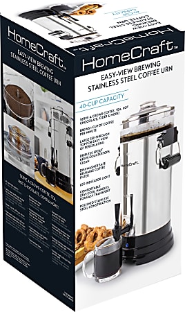 HomeCraft HCCUTFB40SS 40 Cup Coffee Urn Silver Office Depot