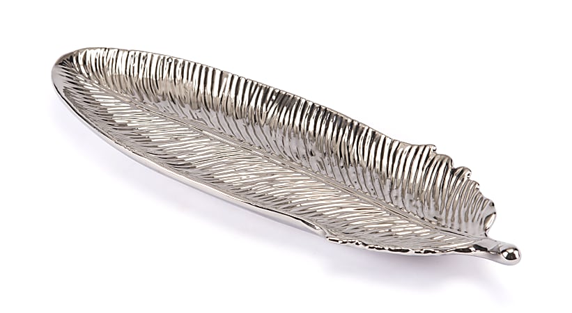 Zuo Modern Feather Tray, Medium, Silver