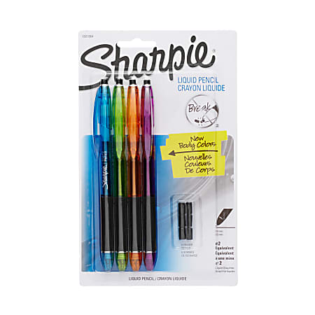 Sharpie® Liquid Pencil, 0.5 mm, Assorted Barrel Colors, Pack Of 4