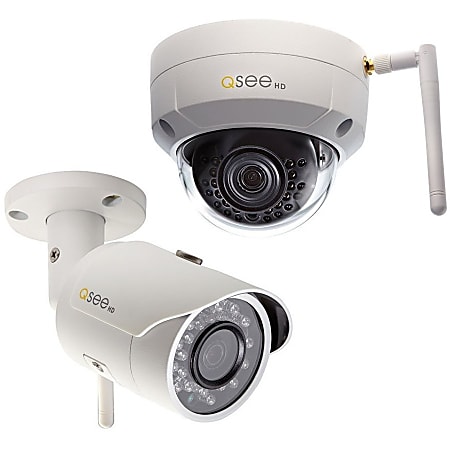 Q-See™ 3-Megapixel Wi-Fi Bullet And Dome Security Camera Kit, White