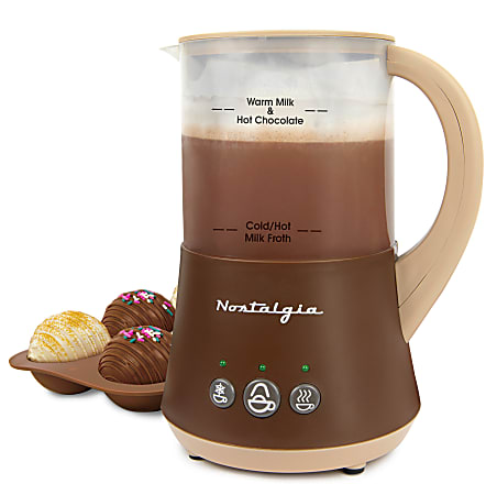 Nostalgia FHCM4BR Frother & Hot Chocolate Maker, Brown
