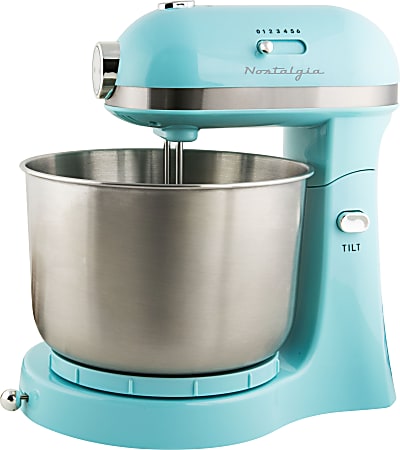 Nostalgia CLSMIXER356AQ 3.5 Quart Stand Mixer Aqua - Office Depot