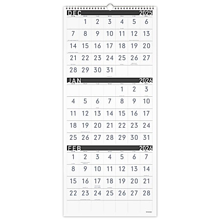 AT-A-GLANCE® Contemporary 2026 3-Month Reference Wall Calendar, Large, 12" x 27"