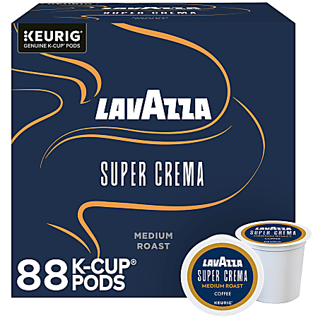 Lavazza® Super Crema Single Serve Keurig K-Cup® Pods, Medium Espresso Roast Coffee, 88 Count (4 Boxes of 22)
