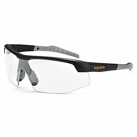 Ergodyne Skullerz Safety Glasses, Sköll, Matte Black Frame Clear Anti-Fog Lens