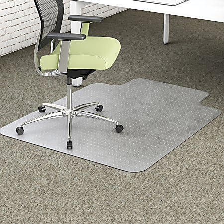 Deflecto EnvironMat for Carpet - Carpet - 60" Length x 46" Width - Lip Size 25" Length x 12" Width - Rectangle - Textured - Polyethylene Terephthalate (PET) - Clear
