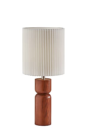 Adesso® James Table Lamp, 28"H, Off-White Shade/Walnut Oak Base
